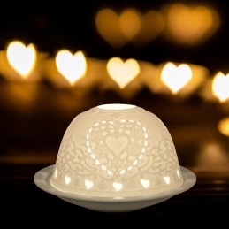 Portavela Dome Light Corazones