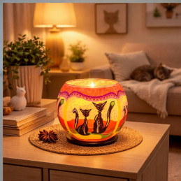 Lámpara Dos Gatos · Cristal...