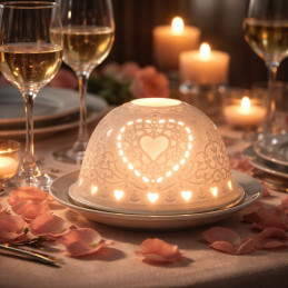Portavela Dome Light Corazones