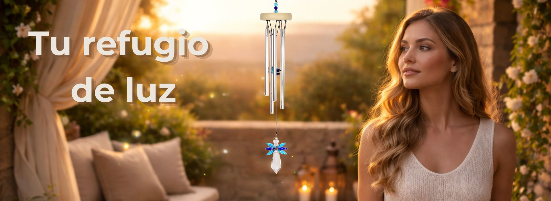 Atrapasoles y campanas de viento con cristales para primavera